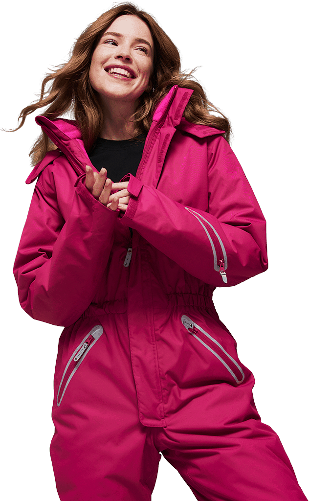 Onsy women's one-piece snowsuit (winter overall), color Pink Raspberry
